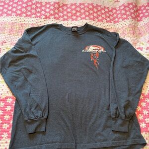 Harley Davidson Screamin Eagle Long Sleeve Crew Neck -Gray-Size XL